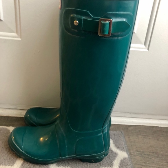 Hunter Rain Boots Blue/ Green - Picture 2 of 6